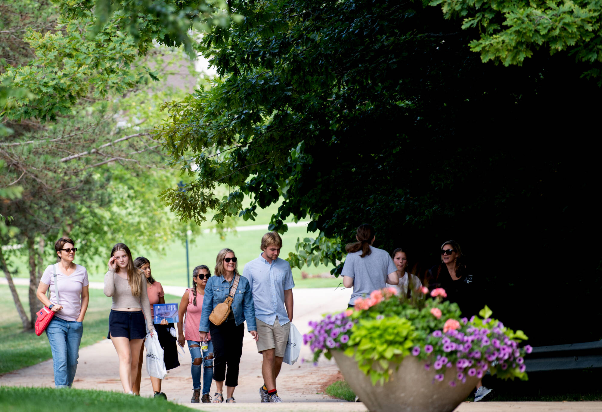 campus tour during summer orientation